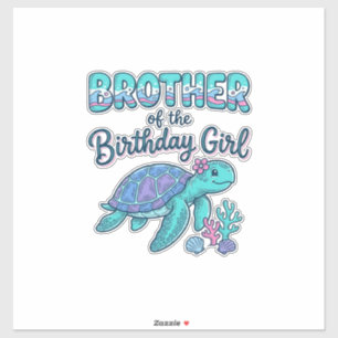 Sticker Frère de la chemise de tortue marine de la fille d