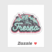 Sticker Fresno, Californie (Feuille)