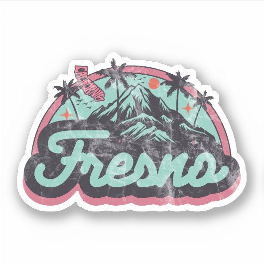 Sticker Fresno, Californie (Devant)