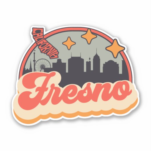 Sticker Fresno, Californie (Devant)