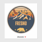 Sticker Fresno, Californie (Feuille)