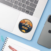 Sticker Fresno, Californie (Ordinateur portable avec iPhone)