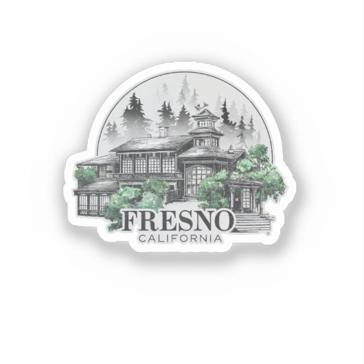 Sticker Fresno City California USA (Recto)