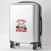 Sticker Friandise d'Halloween Coupable Design de citrouill (Sur valise)