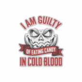 Sticker Friandise d'Halloween Coupable Design de citrouill (Devant)
