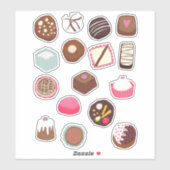 Sticker Friandises au Chocolat Sucré (Feuille)
