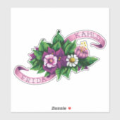 Sticker Frida Kahlo | Bouquet floral pourpre (Feuille)