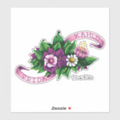 Sticker Frida Kahlo | Bouquet floral pourpre (Feuille)