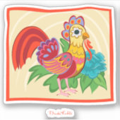 Sticker Frida Kahlo Chicken Graphic (Devant)