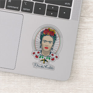 Sticker Frida Kahlo Floral Vintage