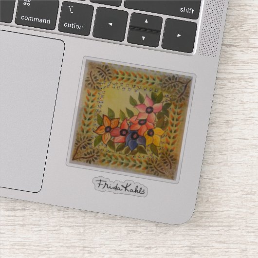 Sticker Frida Kahlo Flore Peinte (Détail)