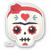 Sticker Frida Kahlo | FridaMoji - Sugar Skull (Devant)