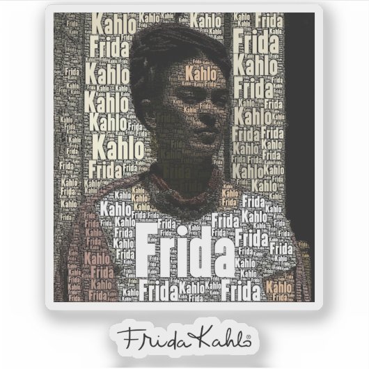 Sticker Frida Kahlo Lettering Portrait 2 (Devant)