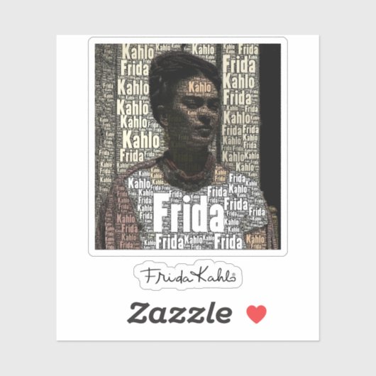 Sticker Frida Kahlo Lettering Portrait 2 (Feuille)