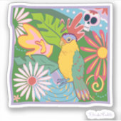 Sticker Frida Kahlo Parrot Graphic (Devant)