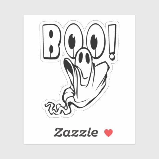 Sticker Friendly BOO Ghost Halloween (Feuille)