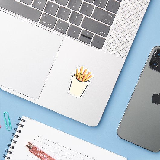 Sticker Fries (Ordinateur portable avec iPhone)