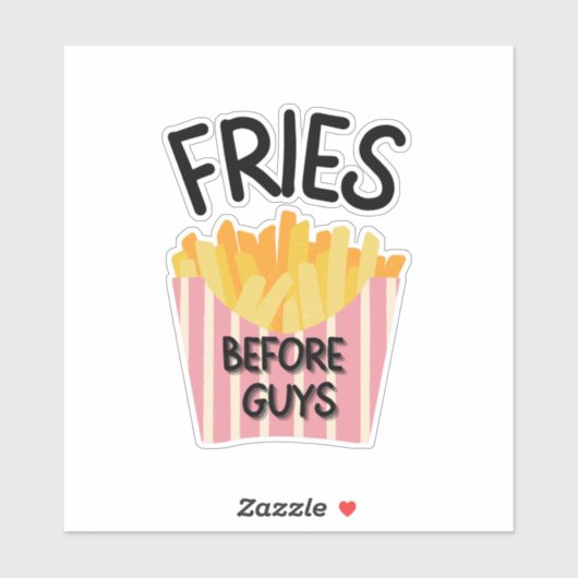 Sticker Fries avant les garçons (Feuille)