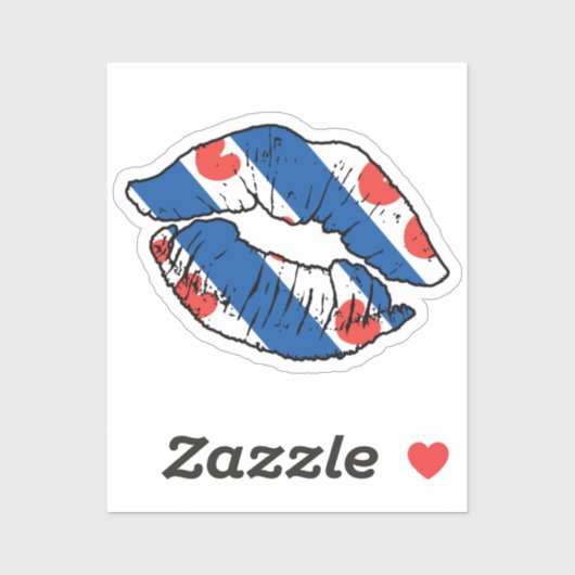 Sticker Friesland West Frisian Lipstick Love Drapeau (Feuille)