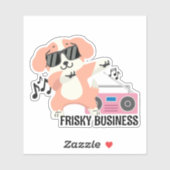 Sticker Fristy Business Dancing Chien imperméable (Feuille)