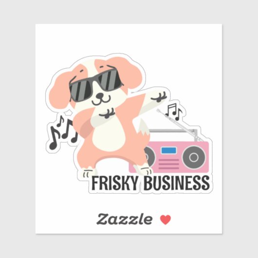 Sticker Fristy Business Dancing Chien imperméable (Feuille)