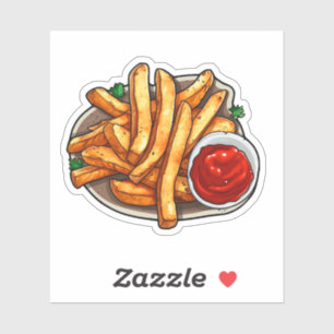 Sticker frites avec ketchup