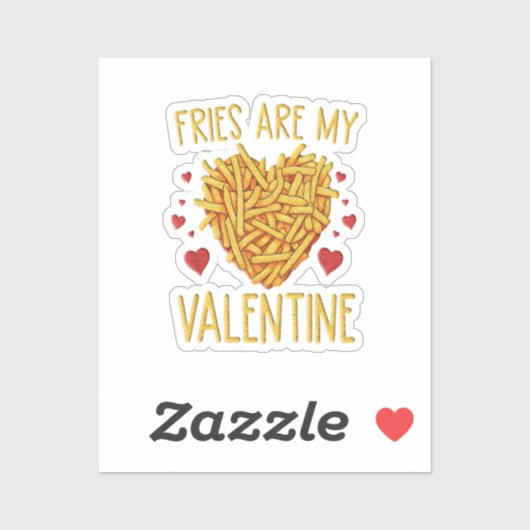 Sticker Frites Sont Mon Valentin (Feuille)