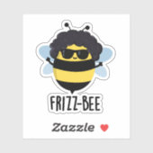 Sticker Frizz-Bee Funny Afro Bee Pun (Feuille)