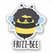Sticker Frizz-Bee Funny Afro Bee Pun (Devant)