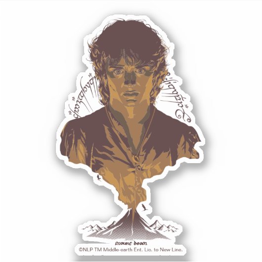 Sticker FRODO™ MOUNT DOOM™ Tengwar Inscription Graphic (Devant)