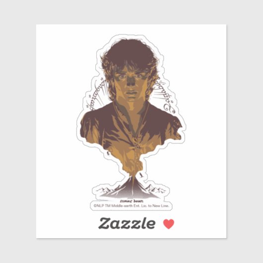 Sticker FRODO™ MOUNT DOOM™ Tengwar Inscription Graphic (Feuille)