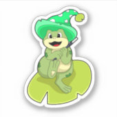 Sticker Frog as Wizard with Magic wand (Devant)