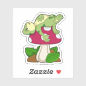 Sticker Frog at Sleeping with Mushroom (Feuille)