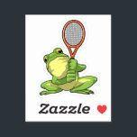 Sticker Frog at Tennis with Tennis racket<br><div class="desc">This design is the perfect gift for a birthday,  Christmas and other celebrations. It is suitable for women,  men and kids.</div>