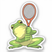 Sticker Frog at Tennis with Tennis racket (Recto)