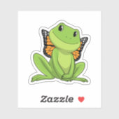 Sticker Frog with Butterfly (Feuille)