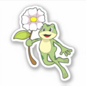Sticker Frog with Flower. (Devant)