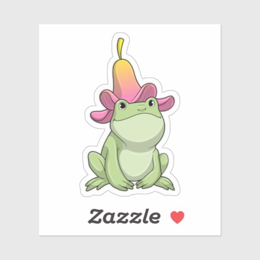Sticker Frog with Plumeria (Feuille)