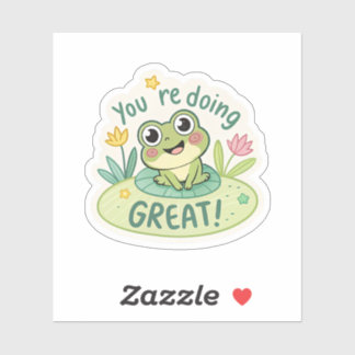 Sticker Frogcore Forever | Cute Cottagecore Frog & Mushroo
