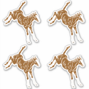 Sticker Frolicking Foal de cheval - transsp uncolor 4x per