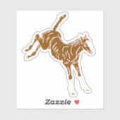 Sticker Frolicking Horse Foal - transforme une couleur per (Feuille)