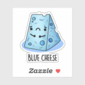 Sticker Fromage Bleu Drôle Pun Triste (Feuille)