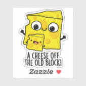 Sticker Fromage De L'Ancien Bloc Funny Food Pun (Feuille)