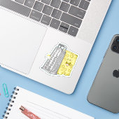 Sticker Fromage et fromage amusant (Ordinateur portable avec iPhone)