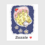 Sticker Fromage Lune & Souris Suspendre le sucre Cookie St (Feuille)