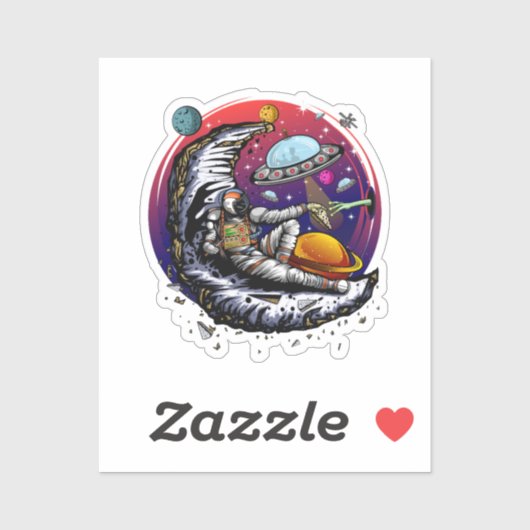 Sticker Fromage Space Moon (Feuille)