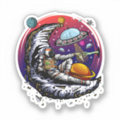 Sticker Fromage Space Moon (Recto)
