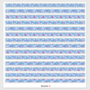 Sticker Frontières florales Fleurs et vélos