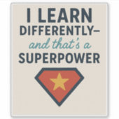 Sticker Fruit Avec Le TDAH*, J'Apprends Différemment (Devant)