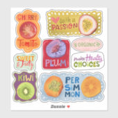 Sticker fruit biologique à choix santé (Feuille)